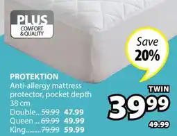 JYSK PROTEKTION Anti-allergy mattress protector offer