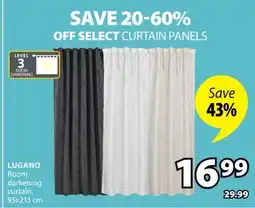 JYSK LUGANO Room darkening curtain offer