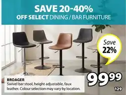 JYSK BROAGER Swivel bar stool offer
