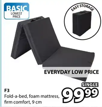 JYSK F3 Fold-a-bed, foam mattress offer