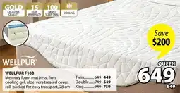 JYSK WELLPUR F100 Memory foam mattress offer