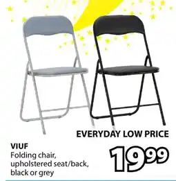 JYSK VIUF Folding chair, upholstered seat/back, black or grey offer