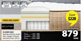 JYSK SCANDI OAK Spring mattress offer