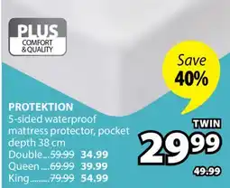 JYSK PROTEKTION 5-sided waterproof mattress protector offer