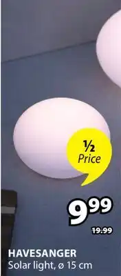 JYSK HAVESANGER Solar light ø15 cm offer