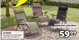 JYSK ULFBORG Zero gravity sunlounger chair offer