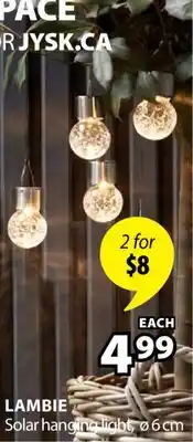 JYSK LAMBIE Solar hanging lights offer