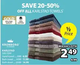 JYSK KRONBORG KARLSTAD TOWELS offer