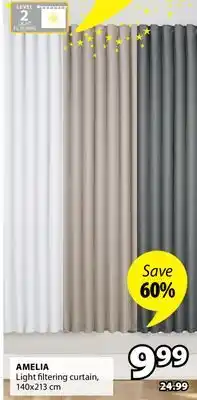 JYSK AMELIA Light filtering curtain offer