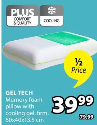 JYSK GEL TECH Memory foam pillow with cooling gel offer