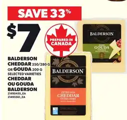 Independent City Market BALDERSON CHEDDAR, 250/280 G OR GOUDA offer