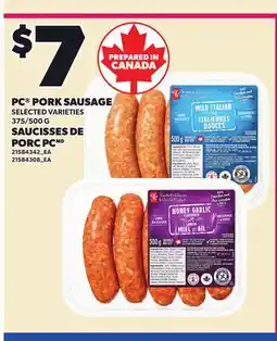 Independent City Market PC PORK SAUSAGE, 375/500 G offer