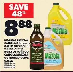 Independent City Market MAZOLA CORN OR CANOLA OIL, 2.84 L OR GALLO OLIVE OIL, 1 L offer
