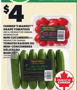 Independent City Market FARMER'S MARKET GRAPE TOMATOES, 283 G, OR MINI CUCUMBERS, 6'S offer