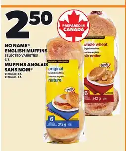 Independent City Market NO NAME ENGLISH MUFFINS, 6'S offer