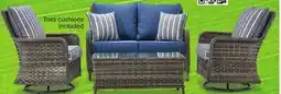 Leon's Veranda 4-Piece Outdoor Conversation Set - Grey, Blue offer