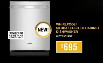 Leon's WHIRLPOOL 50 DBA FLUSH TO CABINET DISHWASHER offer