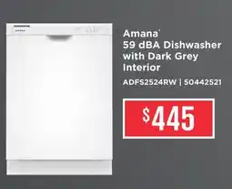 Leon's Amana White Dishwasher with Quick Wash Cycle - ADFS2524RW offer