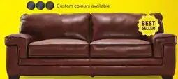 Leon's Stampede Leather Sofa - Chestnut offer