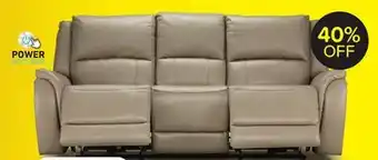 Leon's Maxton Leather Power Reclining Sofa - Taupe offer