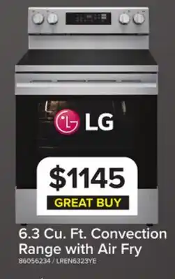 Leon's LG Stainless Steel Smart Electric Freestanding Range with Air Fry (6.3 Cu.Ft) - LREN6323YE offer