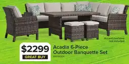 Leon's Acadia 6-Piece Banquette Outdoor Furniture - Grey, Beige offer