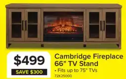 Leon's Cambridge 66 Fireplace TV Stand - Natural Oak offer