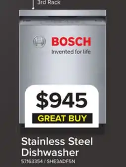 Leon's Bosch Stainless Steel 300 Series 24 Dishwasher with Recessed Handle - SHE3ADF5N offer