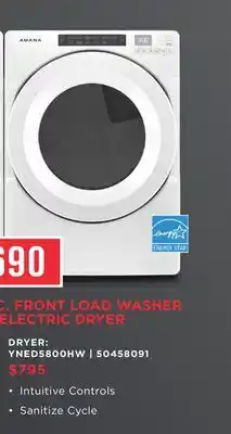Leon's Amana White Electric Dryer (7.4 Cu.Ft.) - YNED5800HW offer