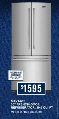 Leon's Maytag 30 19.6 Cu. Ft. Stainless Steel French Door Refrigerator - MFB2055FRZ offer