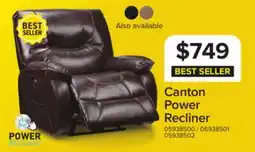 Leon's Canton Power Recliner - Dark Brown offer