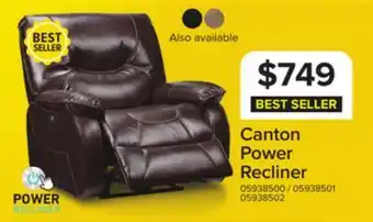 Leon's Canton Power Recliner - Dark Brown offer