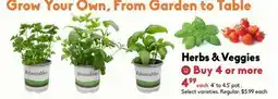 Sheridan Nurseries Herbs & Veggies offer