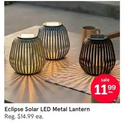 Kitchen Stuff Plus Eclipse Solar LED Metal Lantern offer
