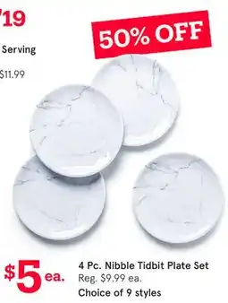 Kitchen Stuff Plus 4 Pc. Nibble Tidbit Plate Set offer