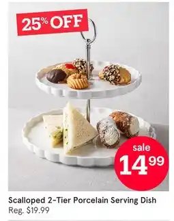 Kitchen Stuff Plus Scalloped 2-Tier Porcelain Serving Dish offer
