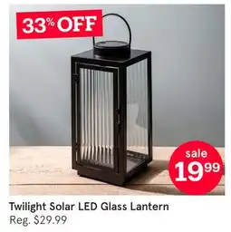 Kitchen Stuff Plus Twilight Solar LED Glass Lantern offer