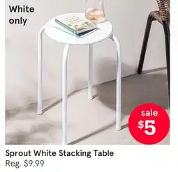 Kitchen Stuff Plus Sprout White Stacking Table offer