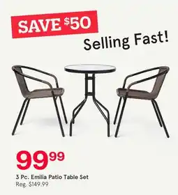 Kitchen Stuff Plus 3 Pc. Emilia Patio Table Set offer
