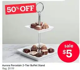 Kitchen Stuff Plus Aurora Porcelain 2-Tier Buffet Stand offer