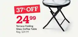 Kitchen Stuff Plus Terrace Folding Glass Coffee Table offer