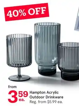 Kitchen Stuff Plus Hampton Acrylic Outdoor Drinkware offer