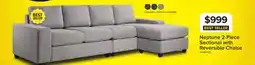 Leon's Neptune 2-Piece Sectional with Reversible Chaise - Grey offer