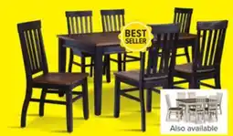 Leon's Caylie Noir 7-Piece Dining Set - Ebony, Driftwood offer