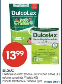 Pharmaprix DULCOLAX Laxative Soft Chews (30) or Tablets (60) offer