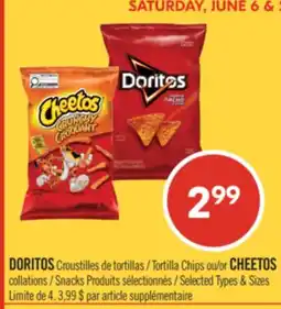 Pharmaprix DORITOS Tortilla Chips or CHEETOS Snacks offer