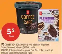 Pharmaprix PC COLLECTION NOIRE Super Premium Ice Cream (500 mL) or PLEINES DE Ice Cream Bars (4 x 72 g) offer