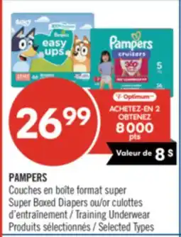 Pharmaprix PAMPERS Super Boxed Diapers or Training Underwear offer