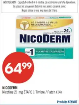 Pharmaprix NICODERM Nicotine 21 mg ÉTAPE 1 Patch (14) offer