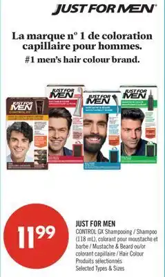 Pharmaprix JUST FOR MEN CONTROL GX Shampooing (118 mL), Mustache & Beard or Hair Colour offer